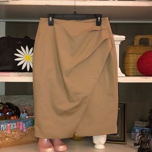 Ecru Faux Wrap Skirt Camel Color SZ 6 NWT